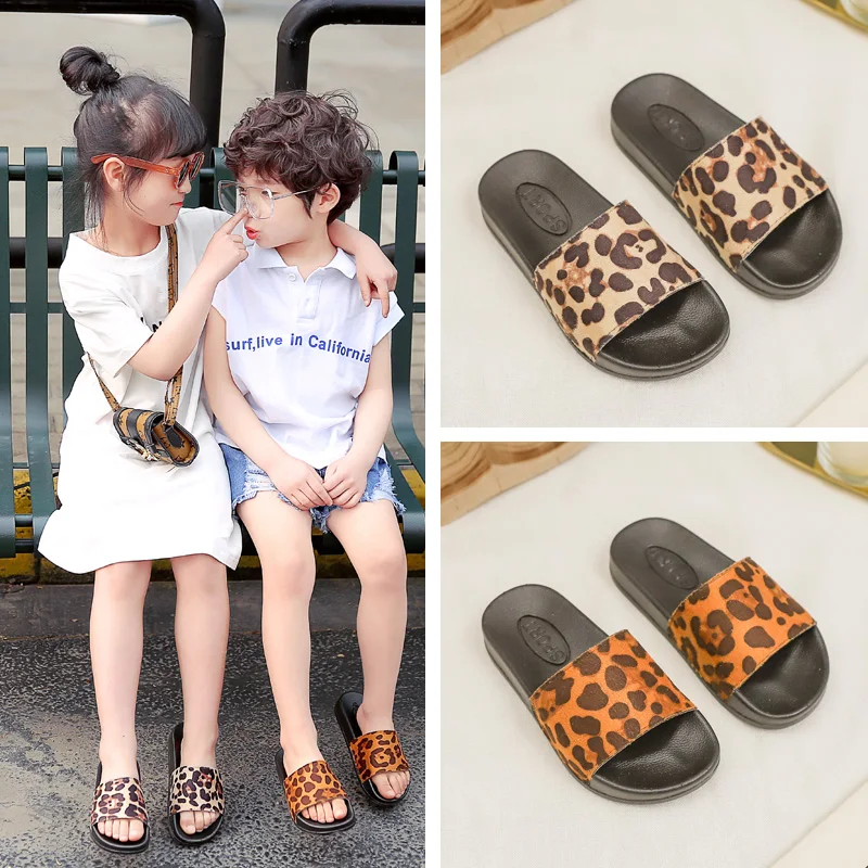 

new Summer Children's Slippers For Boys Girls Fashion Leopard Soft Bottom Beach Shoes Baby Non-slip Indoor Outdoor Casual Shoes
