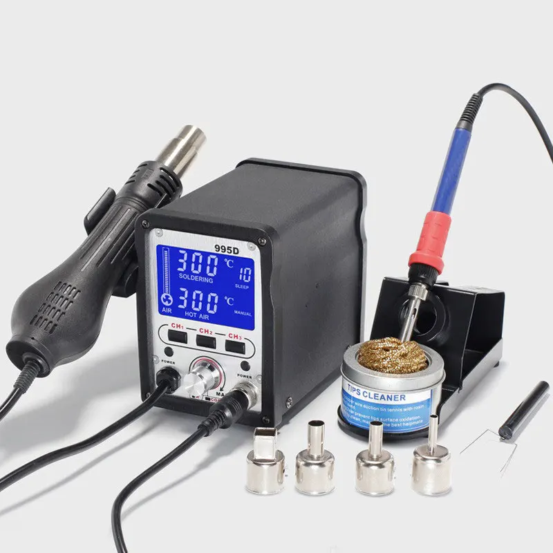 

995D 2 In 1 Soldering Station Hot Air Gun Soldering Iron Repair Desoldering Welding 110V/220V EU US Plug