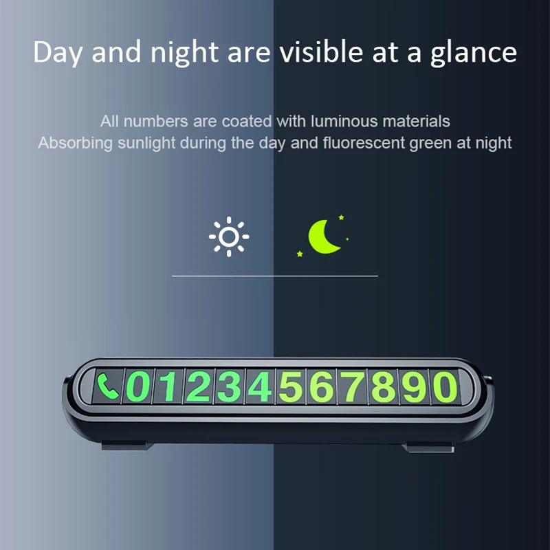 

Car-styling Car Temporary Parking Card Luminous Telephone Number Card Universal Hidden Number Plate With Fragrance Tank