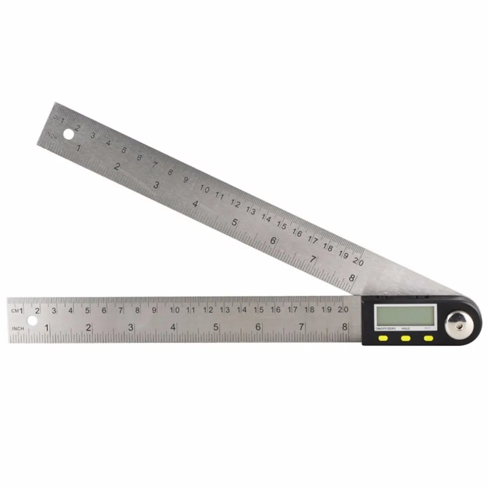 

Universal Electronic Protractor Ruler Digital Goniometer Angle Finder Miter Gauge Stainless Steel Material with LCD Display