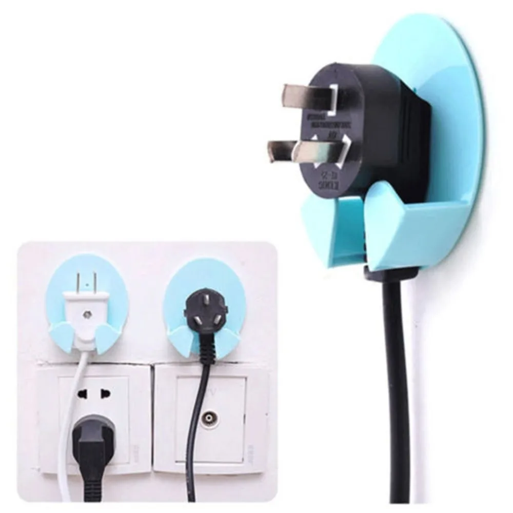 

2pcs/Pack Home Office Wall Powerful Adhesive Plastic Power Plug Socket Holder Hanger Wall Storage Hook High Quality Storage Hook