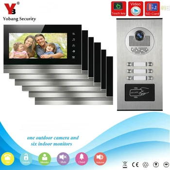 

YobangSecurity Video Door Phone 7"Inch Video Doorbell Door Intercom RFID Access Control With Video Recording Take Photo Function