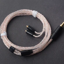 Ручной работы на заказ DIY 6N 8 ядер медь серебро смешанный обновленный Hifi MMCX аудио кабель для SE215 315 SE535 UE900 LA L3 L4 DT2 K3 HD