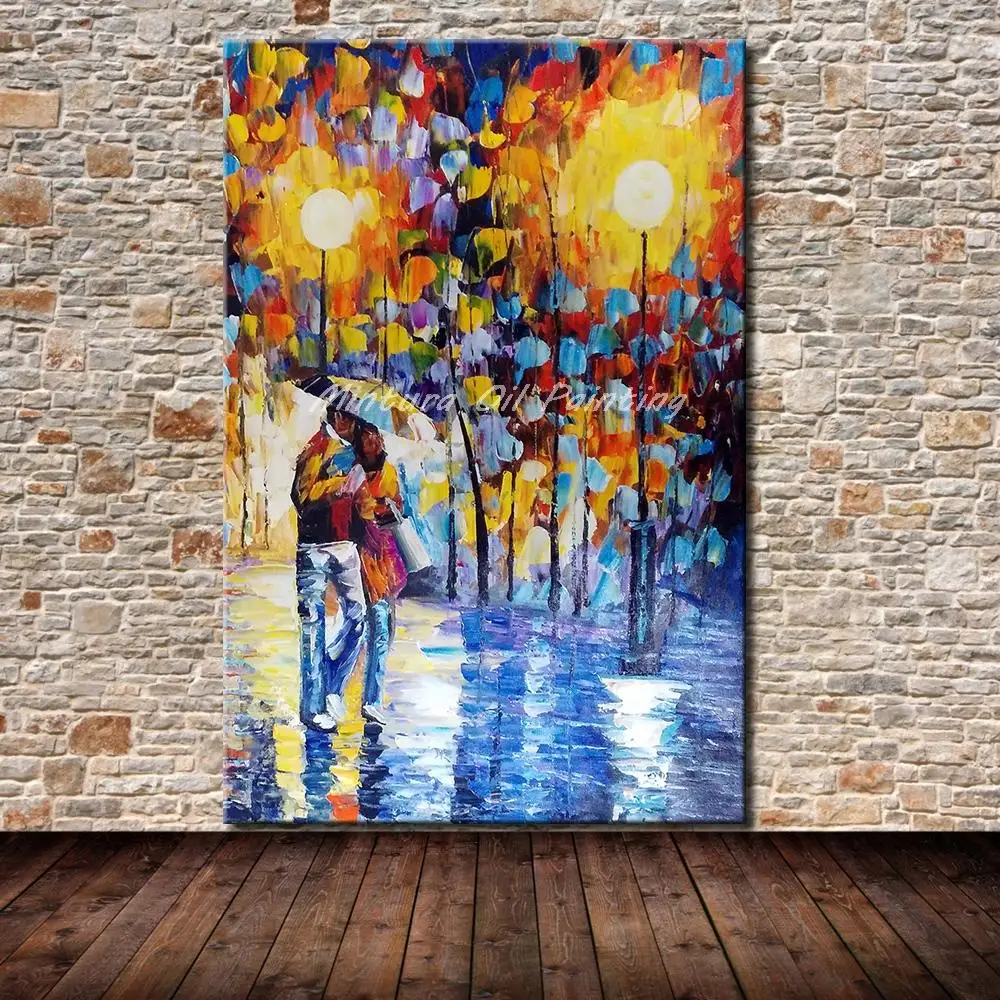 Mintura Frameless Painting Hand Painted Palette Knife Landscape Oil