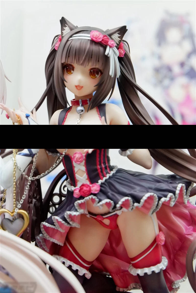 

2019 new figurine off Native 24cm NEKOPARA EXTRA OVA Chocolat And chair Sexy girls Anime PVC Action Figures toys For Kids chi