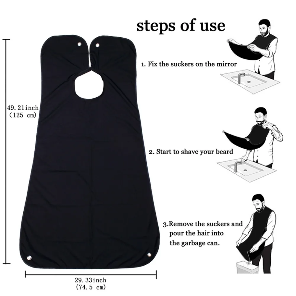 Male Beard Apron Cape Trimming Catcher for Man Shaving Clean Tool with Suction Cups for Mirror  (7)