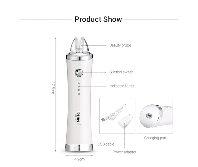 Kemei Km - 1871 7 In 1 Blackhead Vacuum Cleaner Beauty Suction Tools Acne Pimple Removal Face Skin Face Clean Machine Tool Z30 - Powered Facial Cleansing Devices - AliExpress