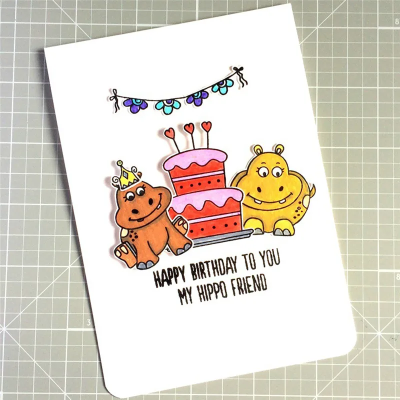 

InLoveArts Cute Dinosaur Stamps and Dies Animal Metal Cutting Dies Scrapbooking New Stamp and Die Sets Craft Cuts Cards Making