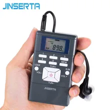 JINSERTA портативный Частотный модуляция FM радио цифровой обработки сигнала мини стерео приемник светодиодный дисплей с наушниками и шнуром