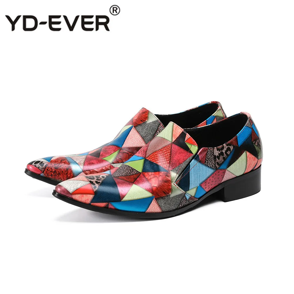 

Luxury Brand Men Shoes 2019 Stylish Patchwork Loafers Leather Multicolor Plaid Men's Flats Shoes Handmade Loafers Men Party Wear