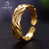 Lotus Fun Real 925 Sterling Silver Natural Handmade Designer Fine Jewelry Aster Flower Petals Rings for Women Bijoux ► Photo 1/6