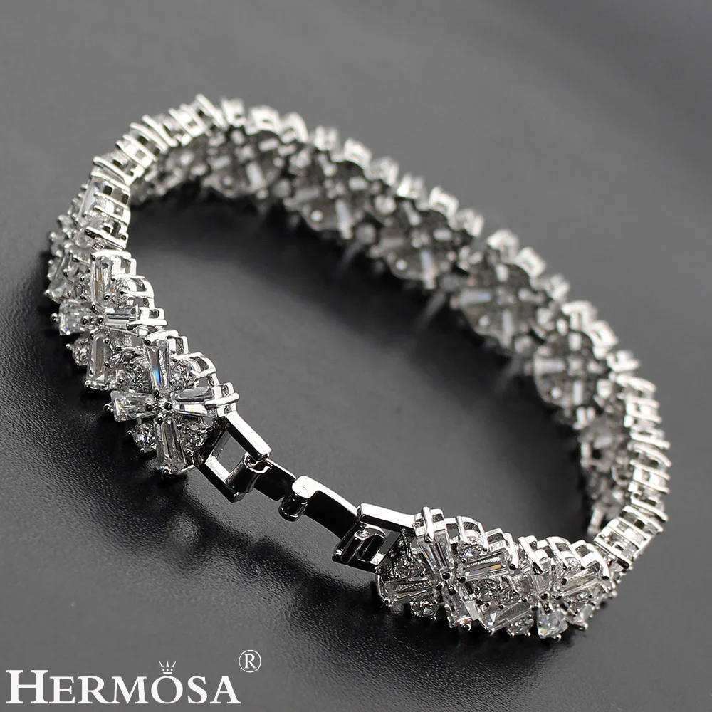 Hermosa ювелирные изделия рисовый слово Теннисный браслет уникальная Мода 925 браслеты из стерлингового серебра 7 дюймов QA23