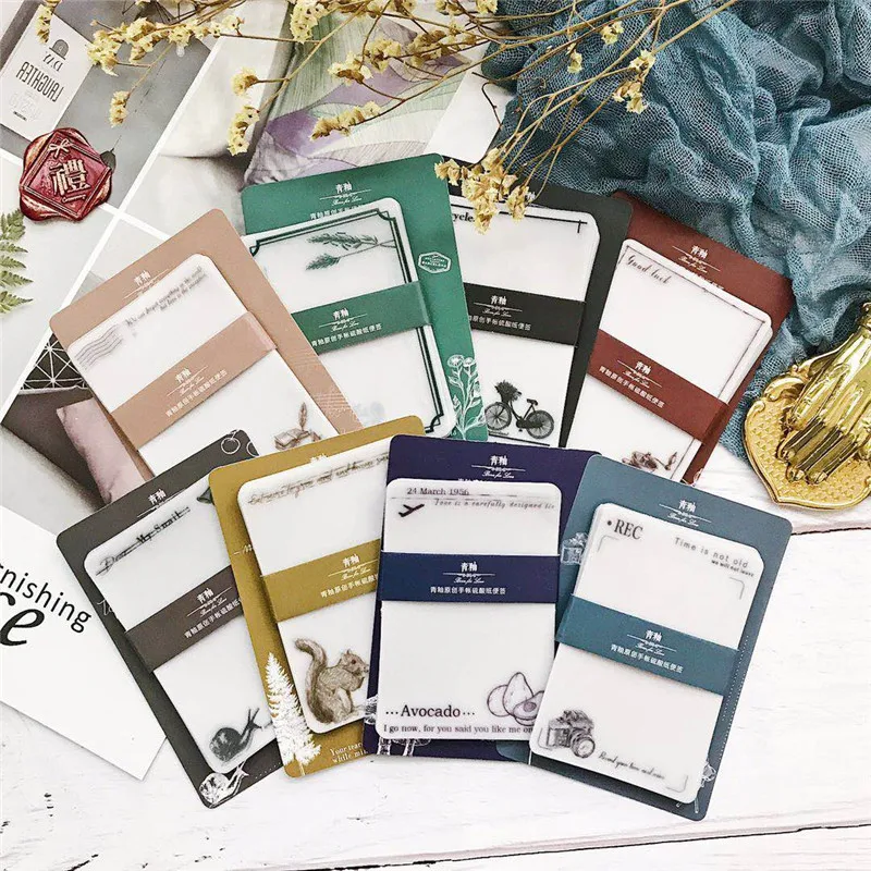 

30Pcs/pack Retro Weekly Plan Letter Paper Memo Notes Vintage Animal Coffee Memo Pad Planner Label Paper Journal Message Paper