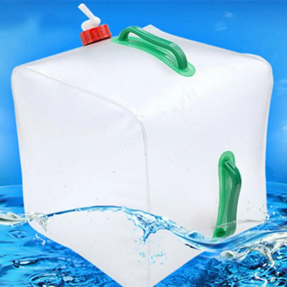 5 Gallon/20L Portable Water Bag Collapsible PVC Water Container Outdoor Camping Mountaineering Backpack Cycling Water Carrier 