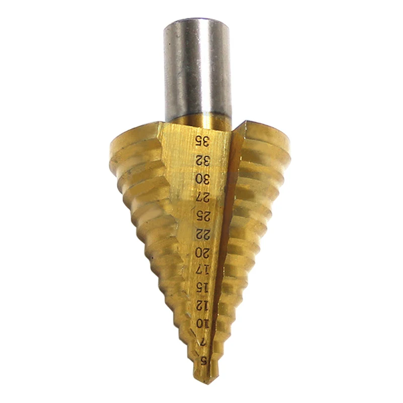 5-35mm HSS Titanium Round Shank Step Wood Cone Drill 3
