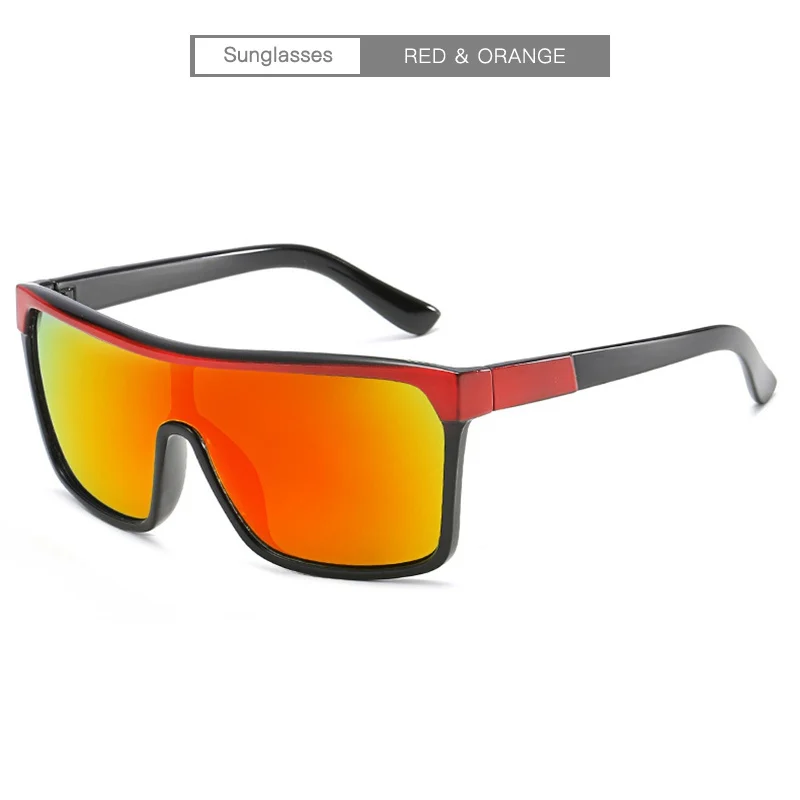 HDCRAFTER, квадратные солнцезащитные очки, мужские, для вождения, мужские, люксовый бренд, солнцезащитные очки для мужчин, дизайнерские, крутые, зеркальные, ретро очки - Цвет линз: red orange