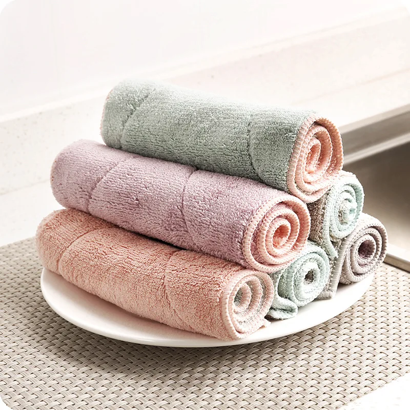 Двухстороннее полотенце для рук из микрофибры, кухонное полотенце для посуды, высокоэффективное антипригарное масло, тряпка, домашнее моющее полотенце для мытья автомобиля