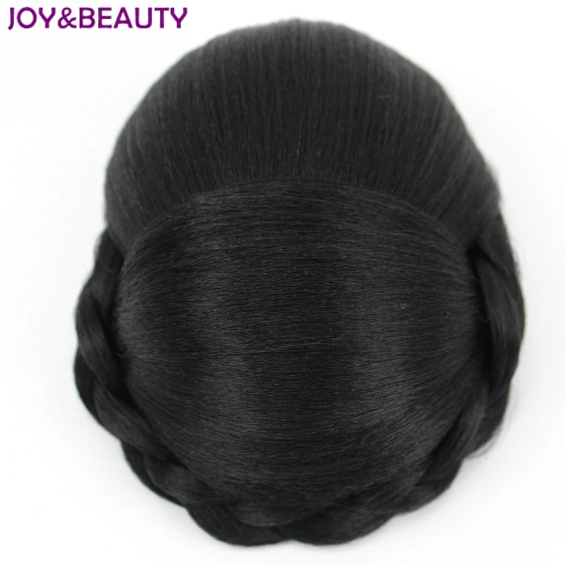 JOY&BEAUTY Gold Colors High Temperature Fiber Synthetic Hair Braided Chignon Clip In Hair Bun Womens Donut Roller Hair Piece