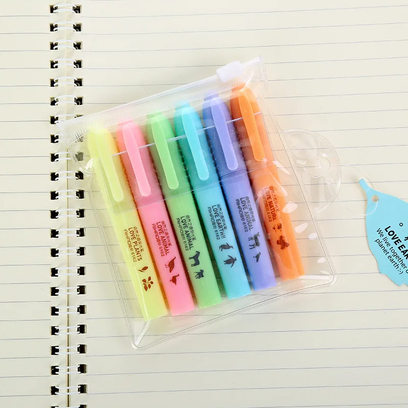 

36 pcs/Lot Nature Fluorescent color highlighter marker pen for writing liner drawing Stationary Office School supplies F949