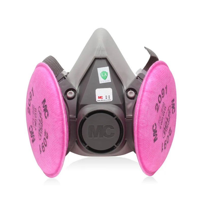 

NEW Half Face Dust Mask 6200 + 2091 Filters Gas Respirator Dual Filters For Carpenter Polishing House Clean Work Safety Mask