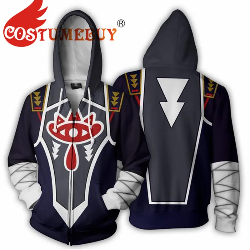 Costumebuy игра Легенда о Зельде: дыхание дикой природы Косплэй толстовки Повседневное куртка на молнии пальто хлопчатобумажная трикотажная рубашка L920