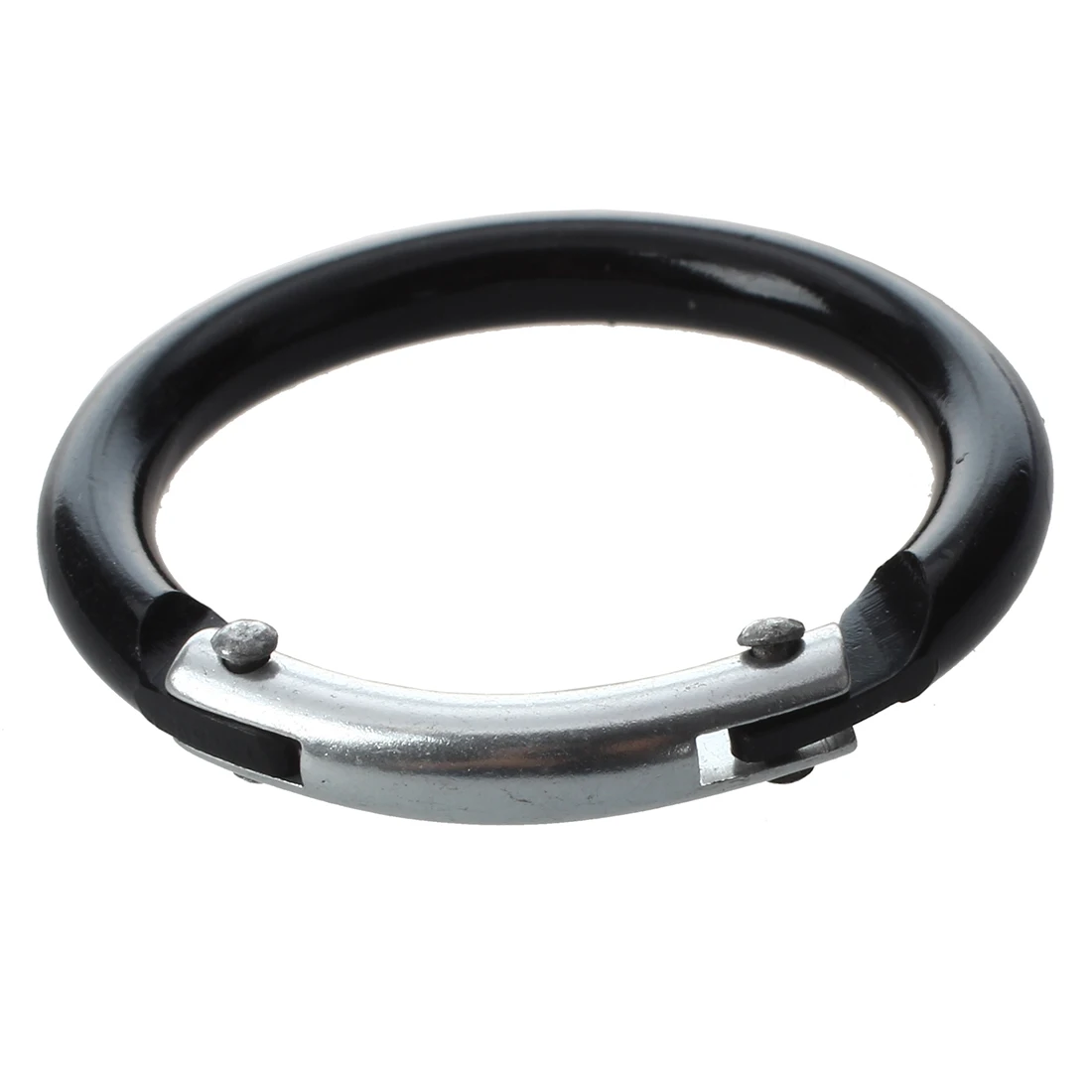 

Portable cylindrical mini aluminum carabiner hook key holder for 2,black