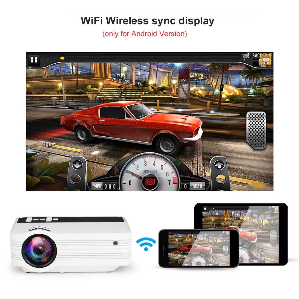 ThundeaL мини-проектор UB10 Android WiFi 3D светодиодный проектор 2000 люмен ТВ домашний кинотеатр LCD видео USB VGA поддержка 1080 P HD мультимедийный проектор