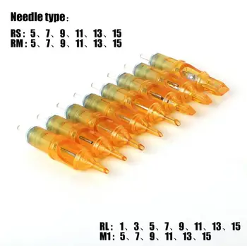 

40pcs Disposable Sterile Tattoo Cartridge Needles For Tattoo Rotary Pen Round Liner Shader Semi Permanent Makeup Gun Machine