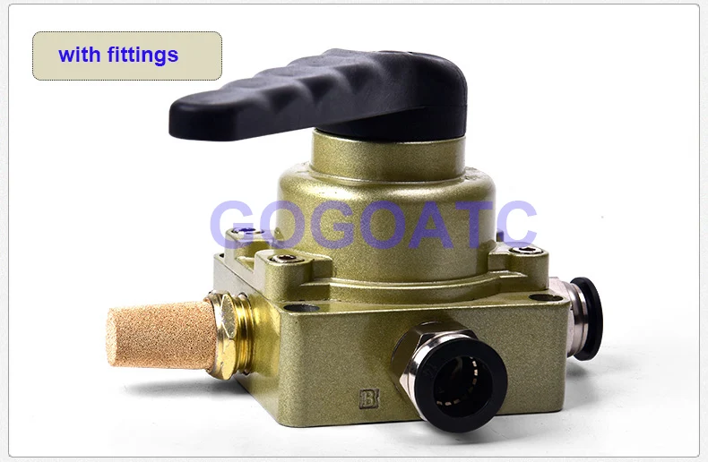 HV-200D 3 Position 4 Way G1//4/" Pnematic Hand Lever Valve Hand-Switching Valve
