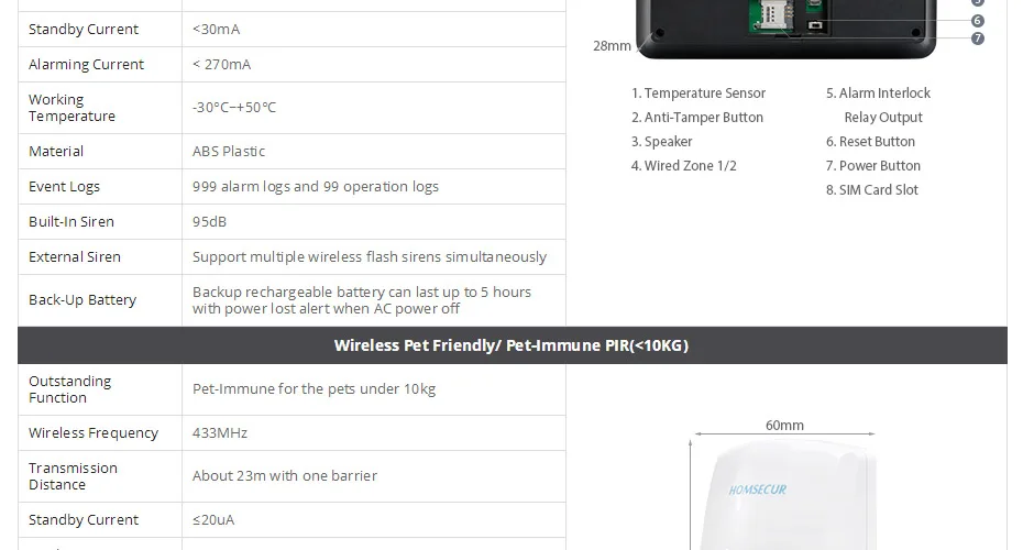 Homsecur беспроводный 4 г/gsm, ЖК-дисплей дома охранной сигнализации системы с 6 домашних животных PIR сенсор + IOS/Android APP