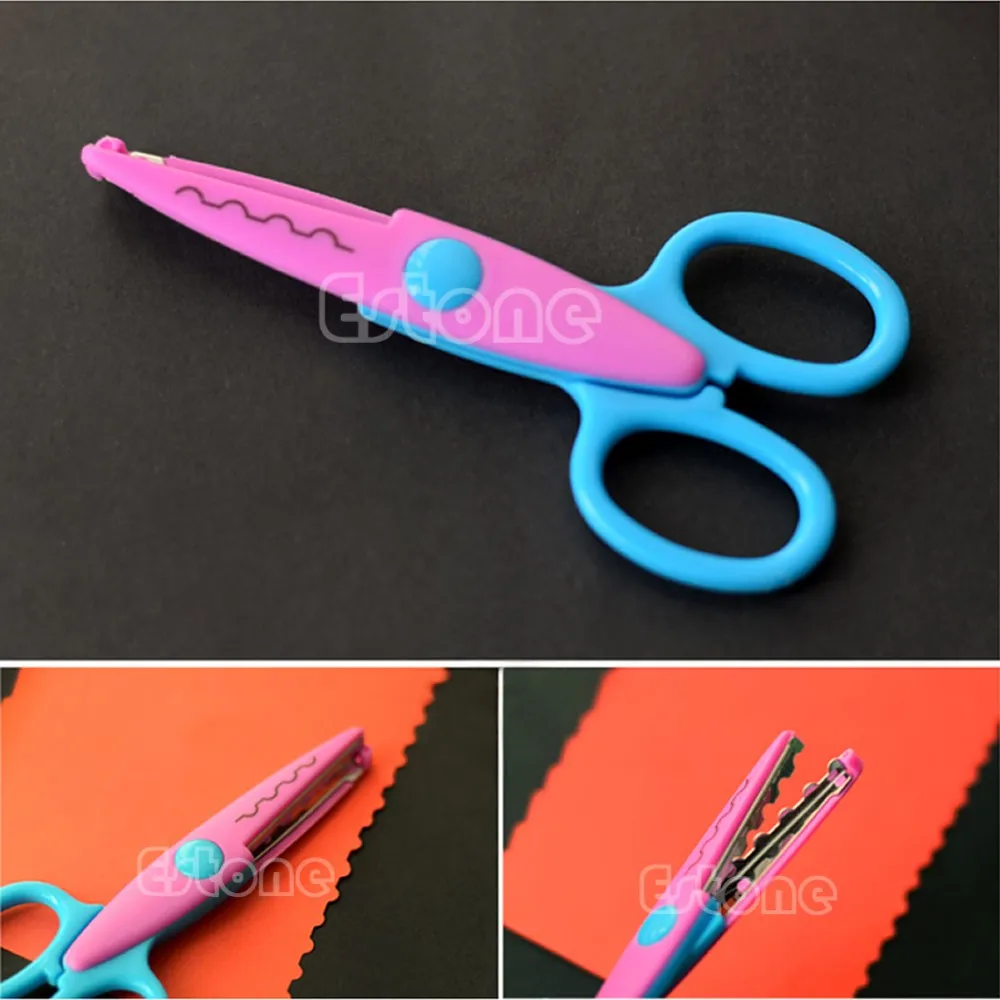 Случайные декоративные ножницы граница гребешок волнистые причудливые Pinking ножницы для бумаги DIY