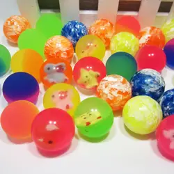 10 шт./компл. милые 27 мм резины прыгающие шарики, упругий шарик Мультфильм прыгающий мяч для детей маленькие твердые резиновые отскакивая