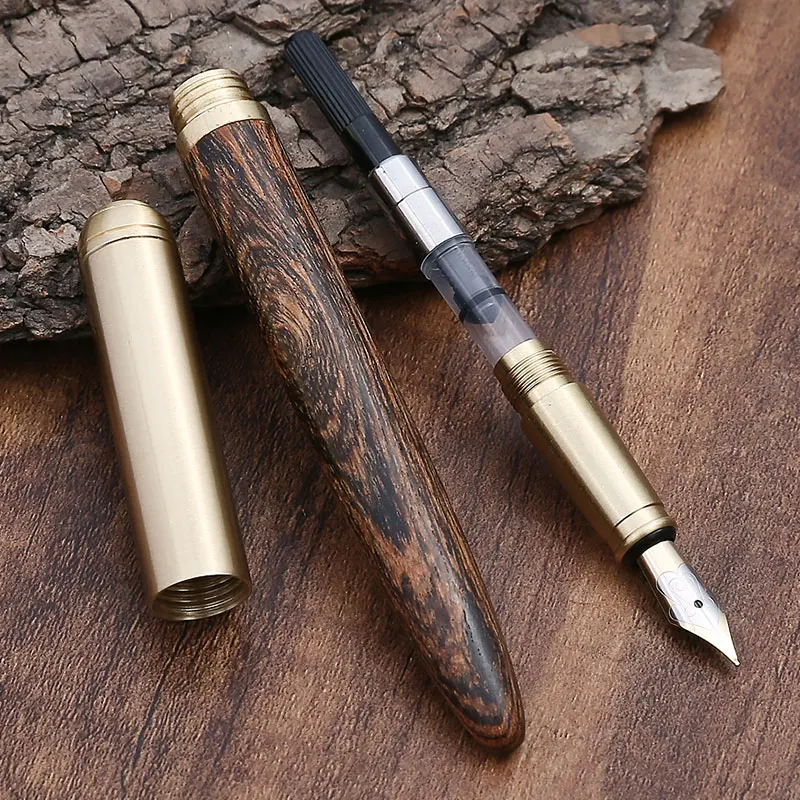 Творческий латунь сандалового дерева ручка высокого качества Бизнес перьевая ручка, подпись ручка персонализированные коллекция подарочная ручка канцелярских принадлежностей