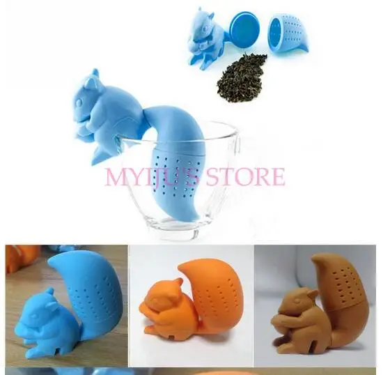 

500pcs Cute Squirrel Tea Infuser Silicone Tea Infuser Tea Strainer Coffee & Tea Infuser Filter Tools Loose