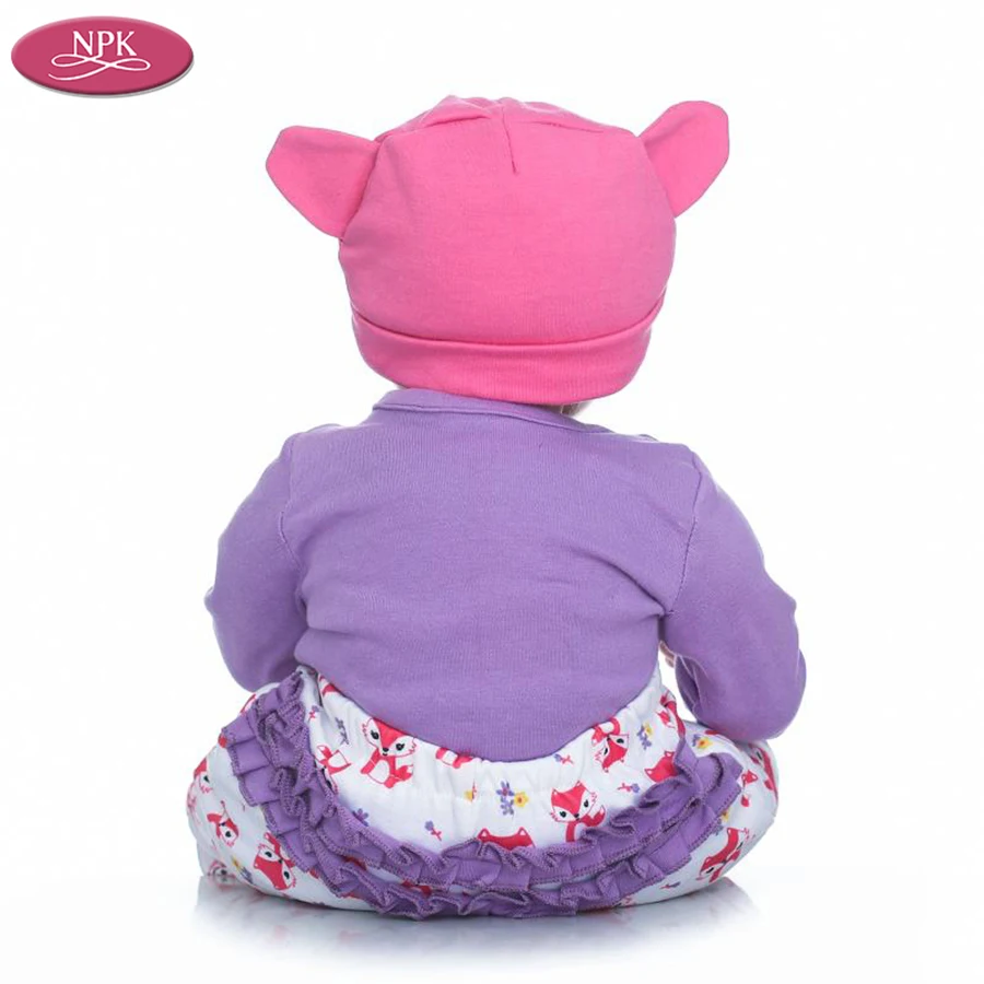 NPK 55CM Silicone Simulation Newborn Baby Reborn Dolls Soft Cloth Body Realistic Babies Girl Kids Doll Toys Magnetic Pacifiers (5)