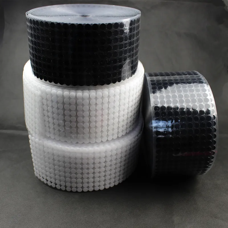 

100 Pairs White and black Fastener Tape Nylon Polyester Hooks And Toggles Magic Tattoos Sticker Tape Strong Self Adhesive Tape