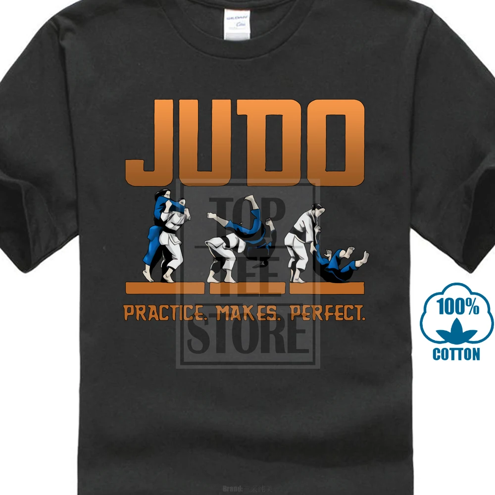 

Judo Practice Makes Perfect Design T Shirt For Men Custom Normal T Shirt Clothes Latest Slogan Men's Tshirt Plus Size 3xl Gift