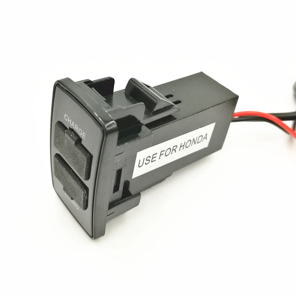 Автомобильный 5 V 2.1A разъем USB зарядное устройство и USB аудиовход, розетка использовать для электронный контроллер дросселя для Honda Civic CRV fit accord hrv(6,8