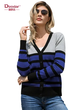 

Deodar Casual knitted long cardigan female Turn down collar autumn cardigan 2018 Winter thick women cardigan Push Size Sweater