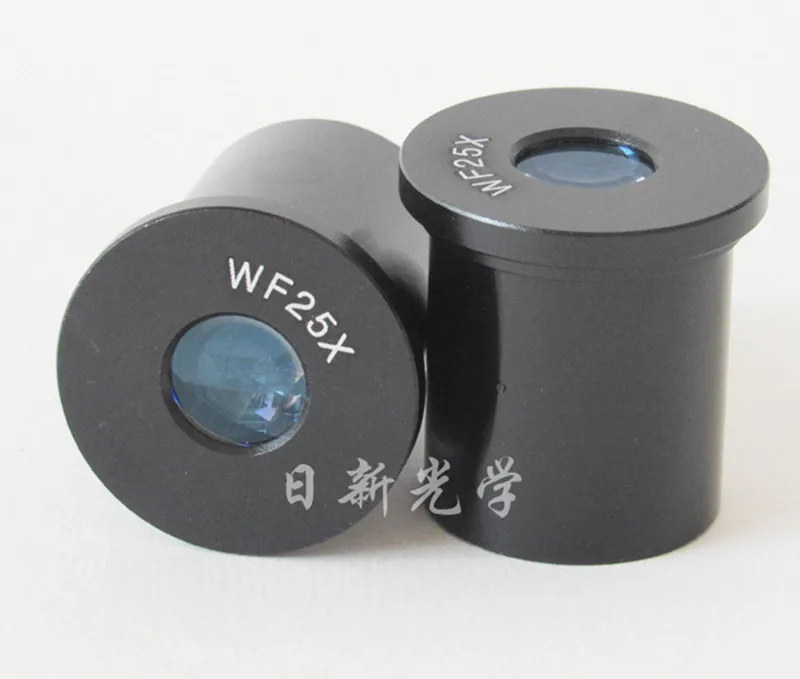 2pcs WF25X Optical Wide Angle Biological Microscope Eyepiece Lens Field of View 10mm with Mounting Size
