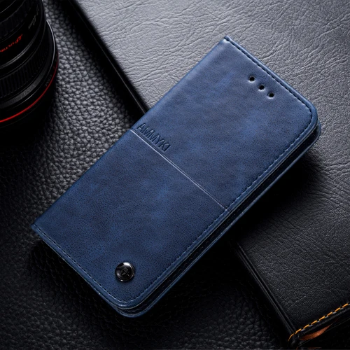 AMMYKI 5,7 'для lenovo k520 S5 чехол высокого качества с кармашком для карт высококачественный Флип кожаный чехол для телефона 5,7 'для lenovo S5 Чехол - Цвет: Синий
