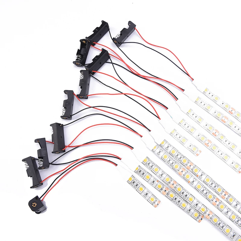 5 см/см 10 см/20 см/30 см/50 см питание от аккумулятора Светодиодная лента 5050 SMD теплая белая/белая водостойкая гибкая светодиодная лента