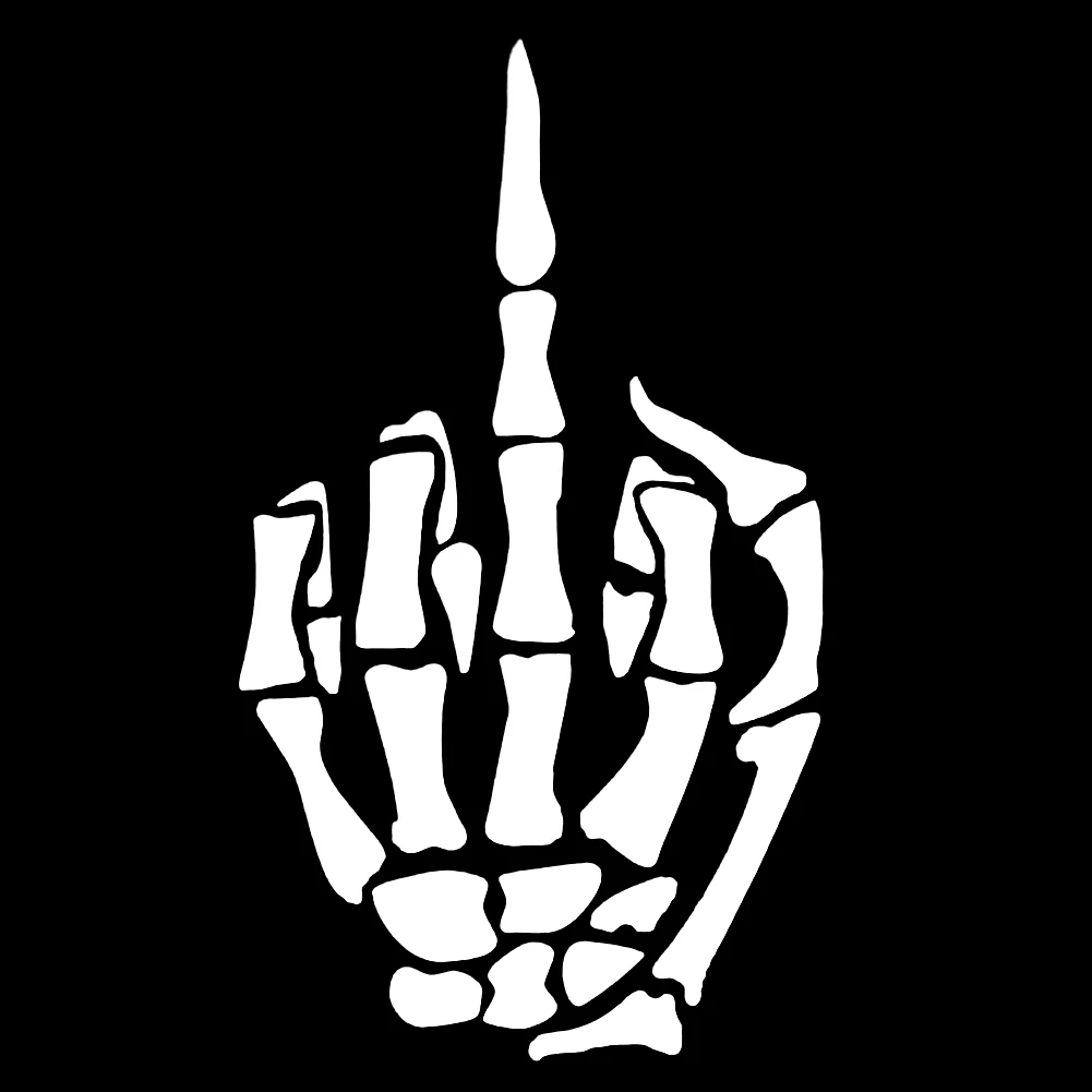 

Hot Sale Car Styling Skeleton Middle Finger Sticker Skull Bone Bone Off Car Vinyl Decal Large 6\"