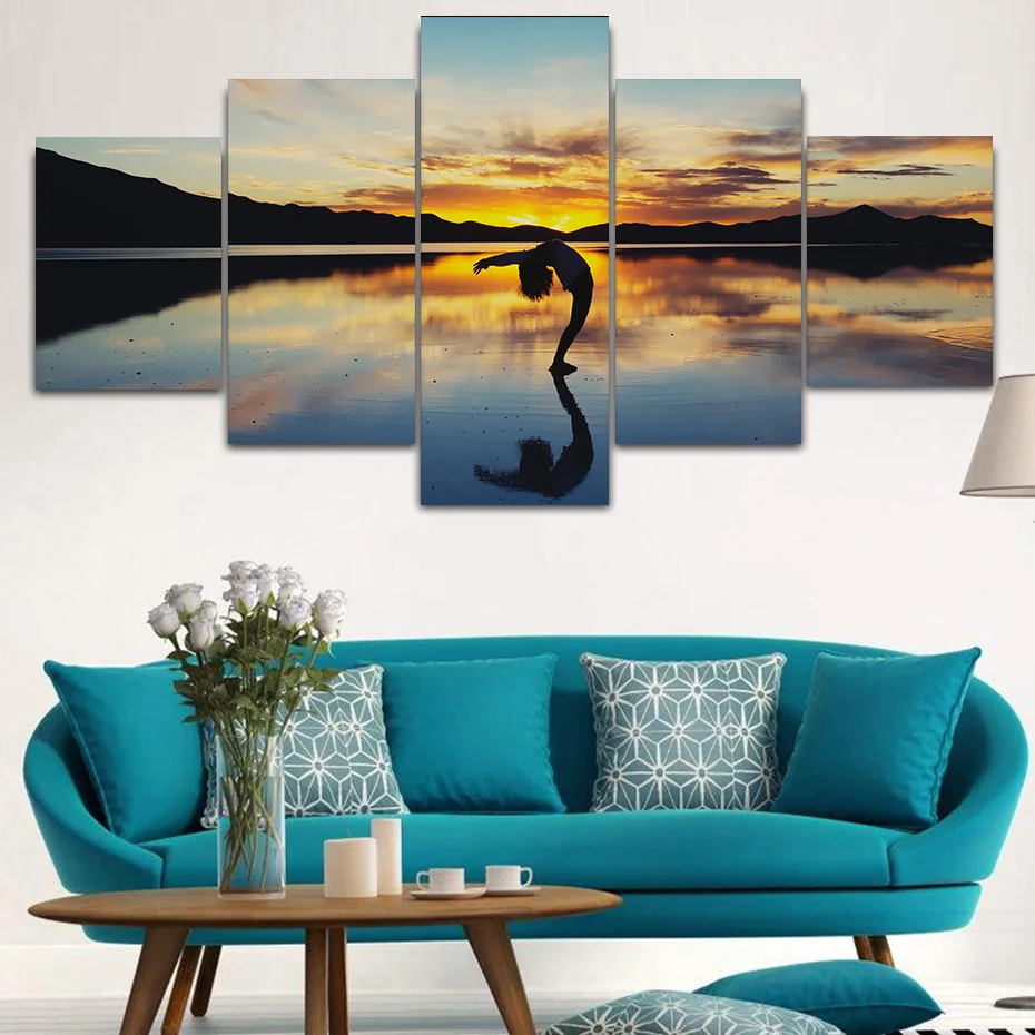 

Dancing under the sunset 5 pieces pictures HD print landscape canvas paintings modern art murals modular wall decor living room