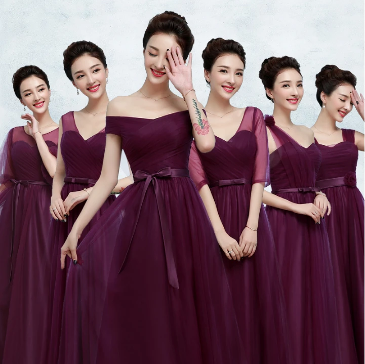 Y Long Elegant S Bridesmaid Dress Women Size Bride Maid Y Long Elegant S Bridesmaid Dress Women Size Bride Maid Dresses Deep Purple 2017 Tulle Ball Gown For Weddings R3832 In From