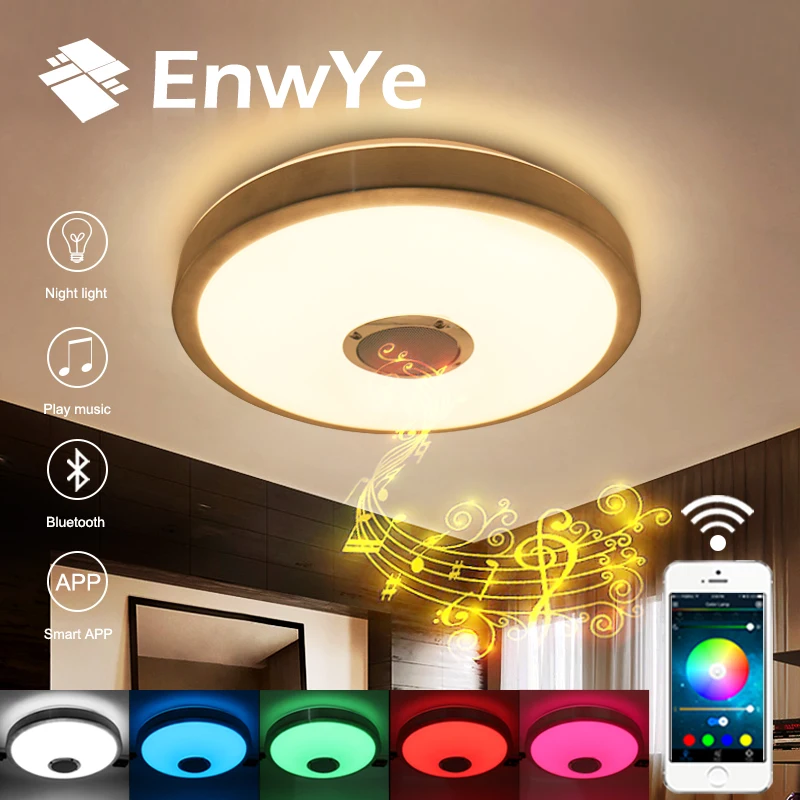 EnwYe RGB 23W LED ceiling Light with Bluetooth & Music 110V 220V modern Led  Dimmable ceiling lamp