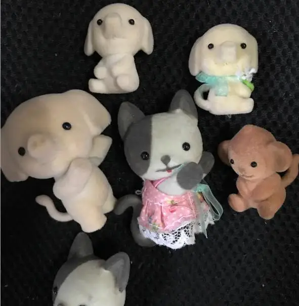 

20pcs/lot animal toys sylvanians family,lovely velvet bear dogs etc toy dolls,kids toy home decoration