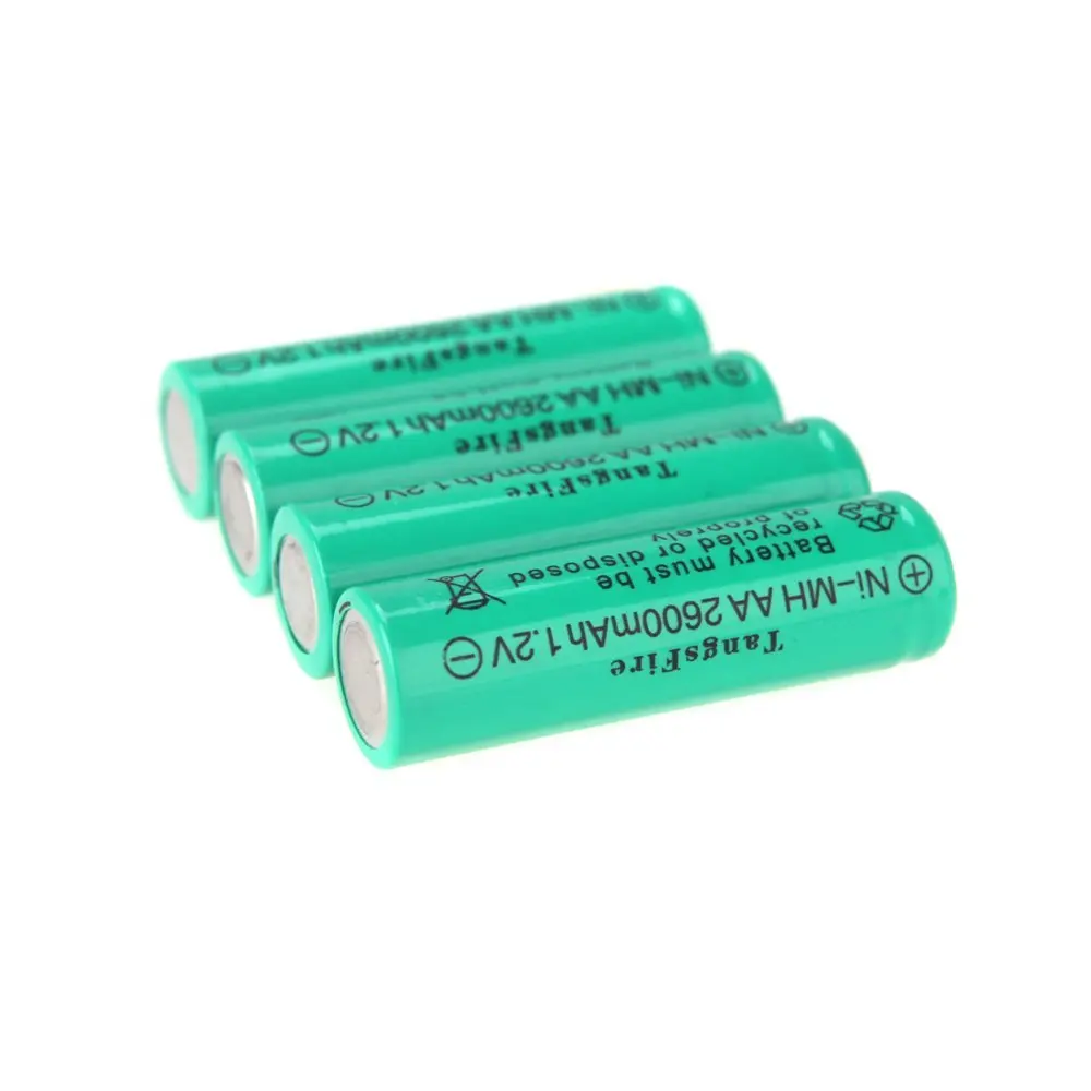AAAE Топ TangsFire 4x2600 mAh 1 2 V AA перезаряжаемый Ni MH аккумулятор для аккумуляторной