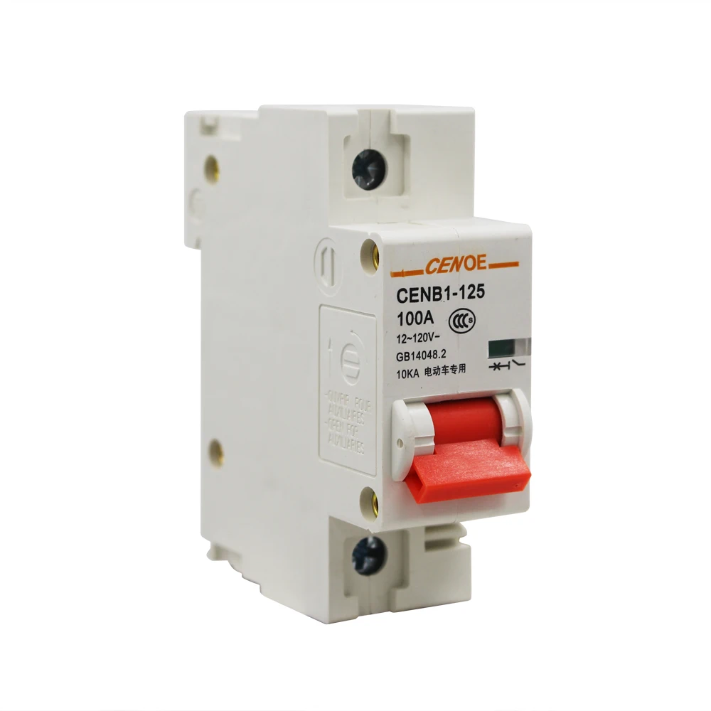 

1P 125A 100A 80A 63A 120V breaker DC electric vehicle mini DC circuit breaker with excellent 10KA breaking capability 2019 newly