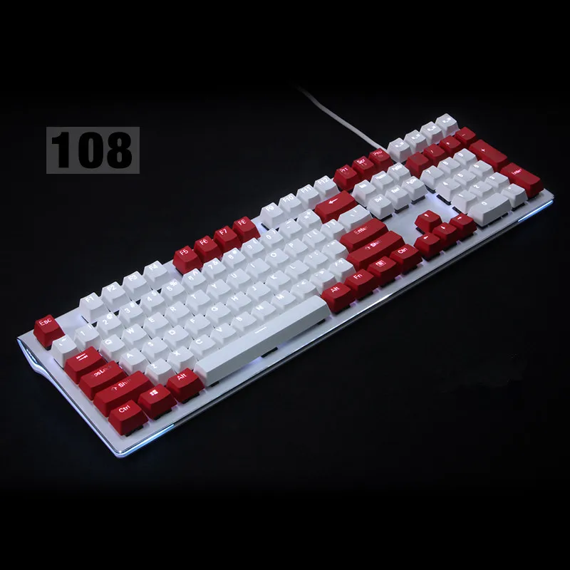 Backlit 108 ANSI ISO layout Thick PBT Keycap Double shot Backlight Keycaps For OEM Cherry MX Switches Mechanical Gaming Keyboard Backlit 108 ANSI ISO layout Thick PBT Keycap Double shot Backlight Keycaps For OEM Cherry MX Switches Mechanical Gaming Keyboard